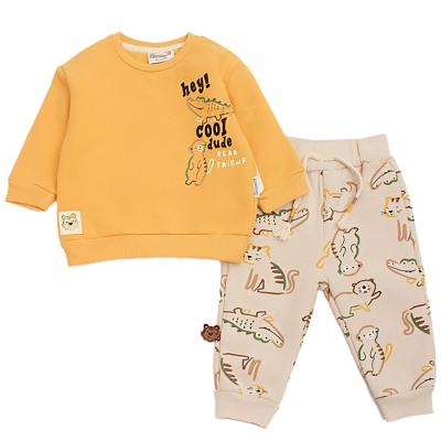 Комплект утеплённый для мальчика Miniworld 18451 горчичный 1